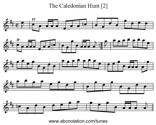 Caledonian Hunt [2], The - staff notation