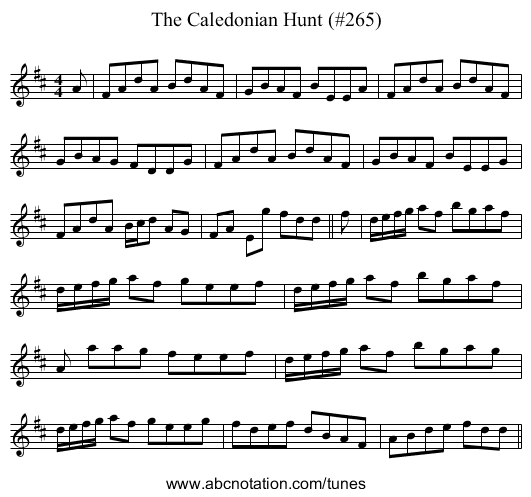 Caledonian Hunt (#265), The - staff notation