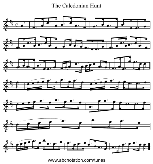Caledonian Hunt, The - staff notation