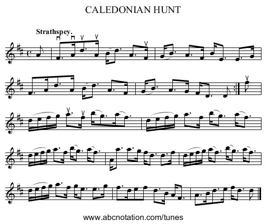 CALEDONIAN HUNT - staff notation