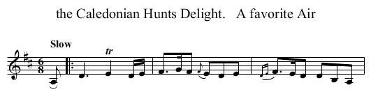 Caledonian Hunts Delight.   A favorite Air, the  - staff notation