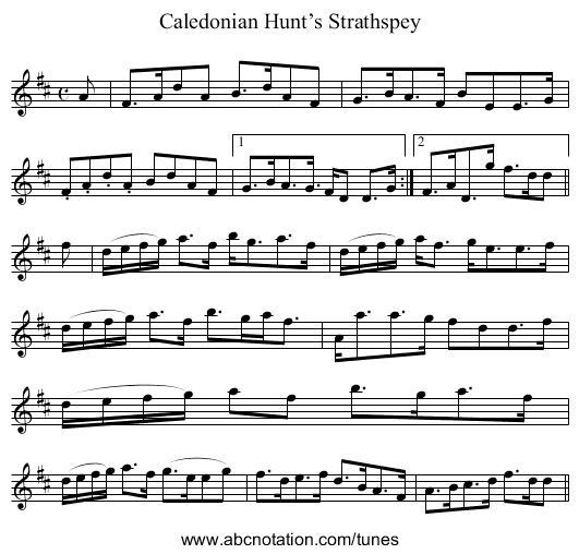 Caledonian Hunt’s Strathspey - staff notation