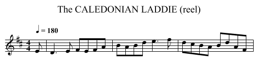 CALEDONIAN LADDIE (reel), The - staff notation
