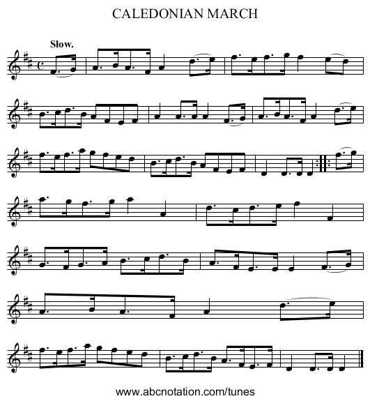 CALEDONIAN MARCH - staff notation