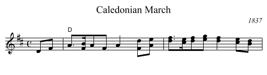 Caledonian March - staff notation
