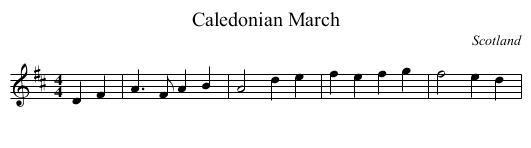 Caledonian March - staff notation
