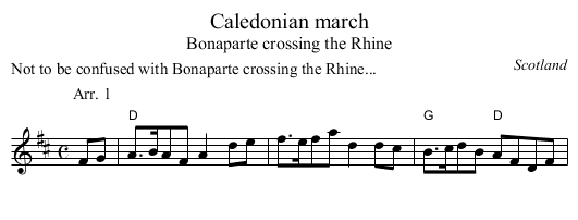 Caledonian march - staff notation