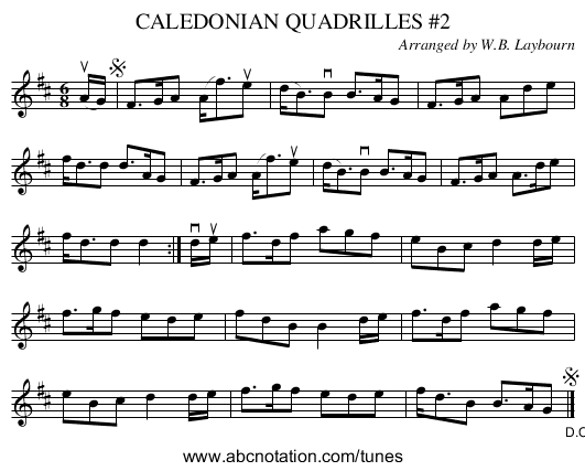 CALEDONIAN QUADRILLES #2 - staff notation