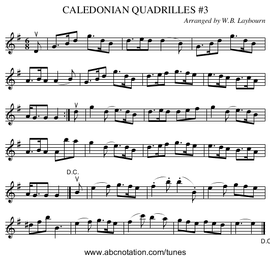 CALEDONIAN QUADRILLES #3 - staff notation