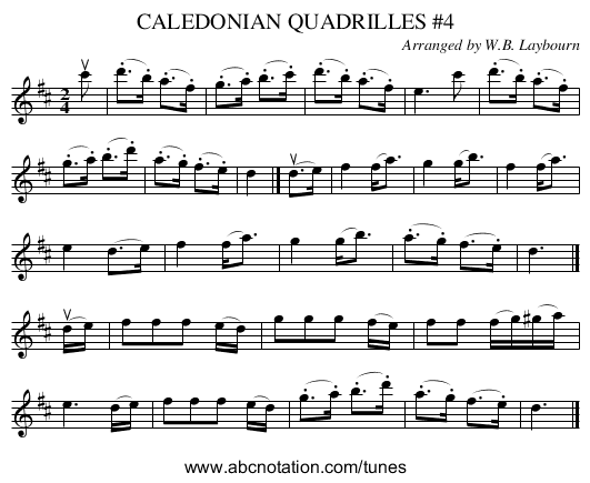 CALEDONIAN QUADRILLES #4 - staff notation