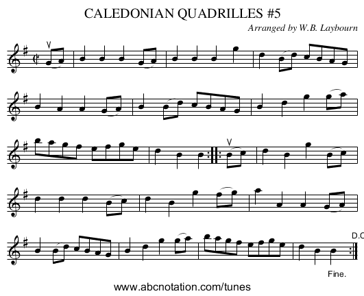 CALEDONIAN QUADRILLES #5 - staff notation