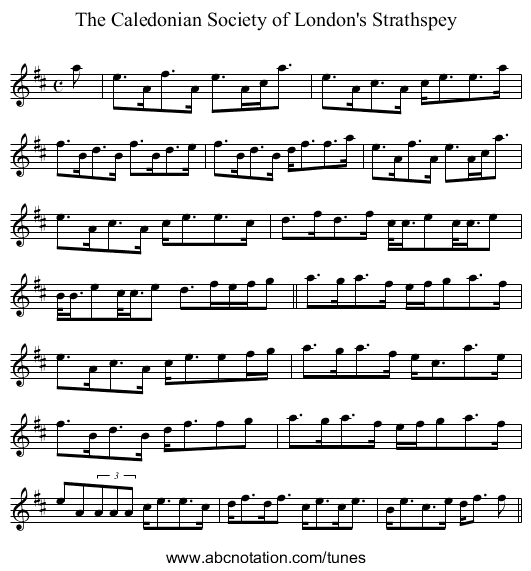 Caledonian Society of London's Strathspey, The - staff notation