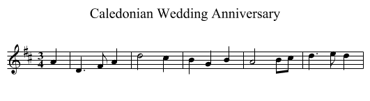 Caledonian Wedding Anniversary - staff notation