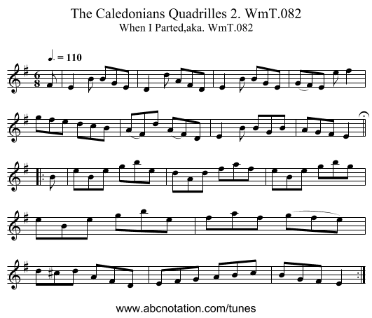 Caledonians Quadrilles 2. WmT.082, The - staff notation