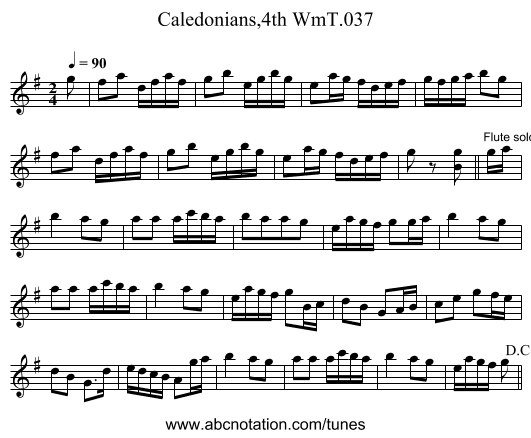Caledonians,4th WmT.037 - staff notation