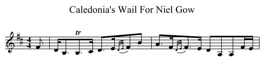 Caledonia's Wail For Niel Gow - staff notation