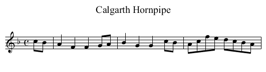 Calgarth Hornpipe - staff notation