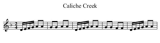 Caliche Creek - staff notation