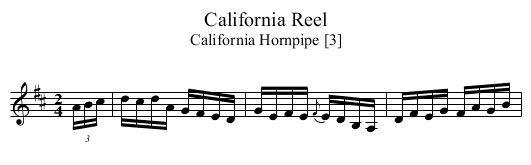 California Reel - staff notation