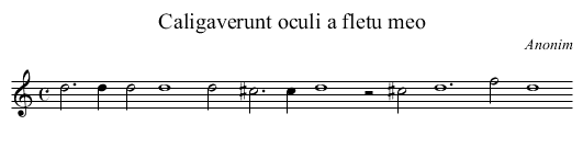 Caligaverunt oculi a fletu meo - staff notation