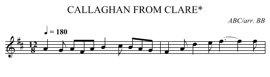 CALLAGHAN FROM CLARE* - staff notation
