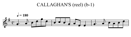 CALLAGHAN'S (reel) (b-1) - staff notation