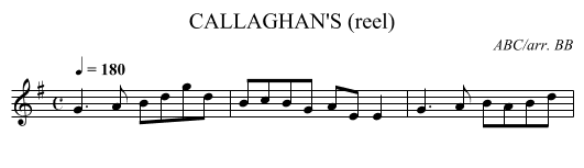 CALLAGHAN'S (reel) - staff notation