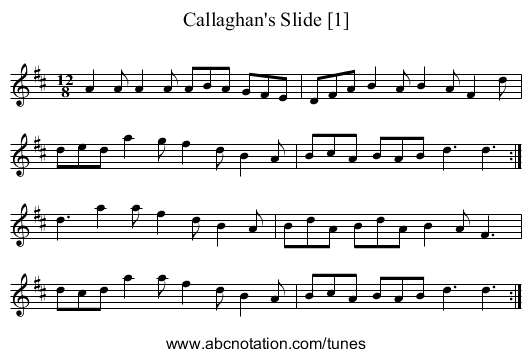 Callaghan's Slide [1] - staff notation