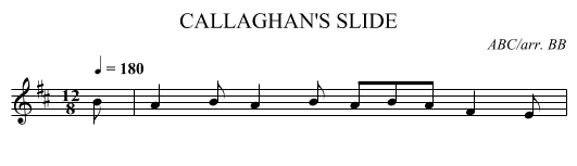 CALLAGHAN'S SLIDE - staff notation