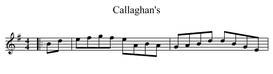 Callaghan's - staff notation