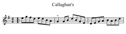 Callaghan's - staff notation