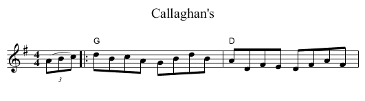 Callaghan's - staff notation