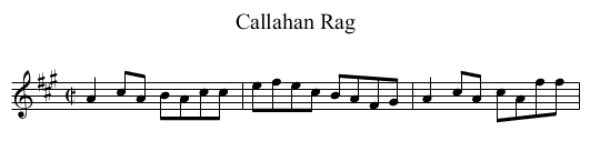 Callahan Rag - staff notation