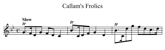Callam's Frolics - staff notation