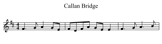Callan Bridge - staff notation