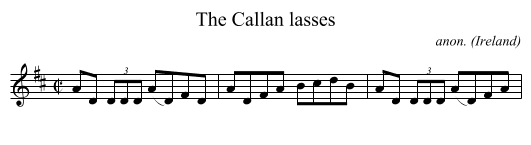 Callan lasses, The  - staff notation