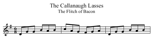 Callanaugh Lasses, The - staff notation