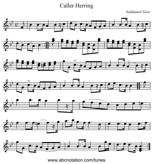 Caller Herring - staff notation