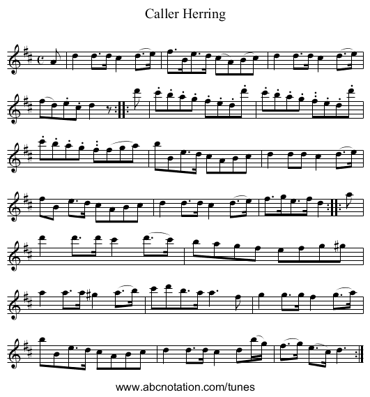 Caller Herring - staff notation