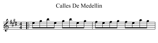 Calles De Medellin - staff notation