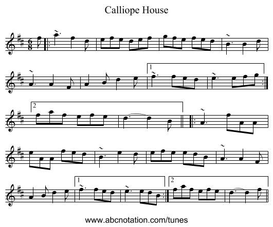 Calliope House - staff notation