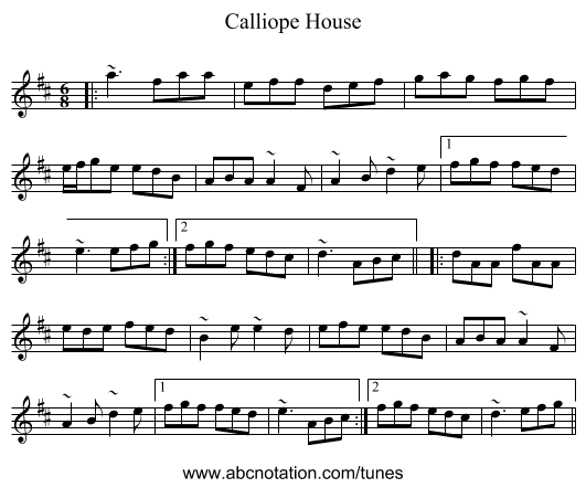 Calliope House - staff notation