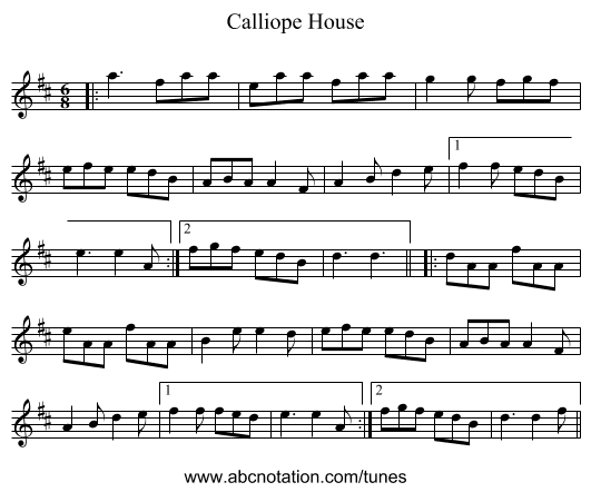Calliope House - staff notation