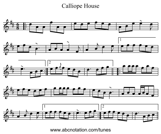 Calliope House - staff notation