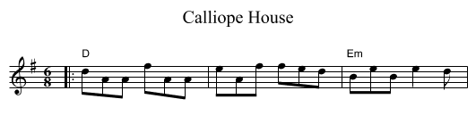 Calliope House - staff notation
