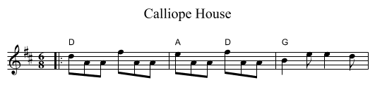 Calliope House - staff notation