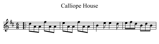 Calliope House - staff notation