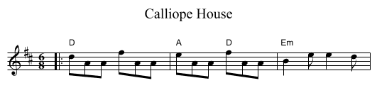 Calliope House - staff notation