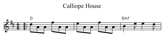 Calliope House - staff notation