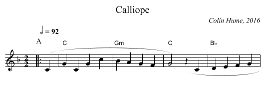 Calliope - staff notation